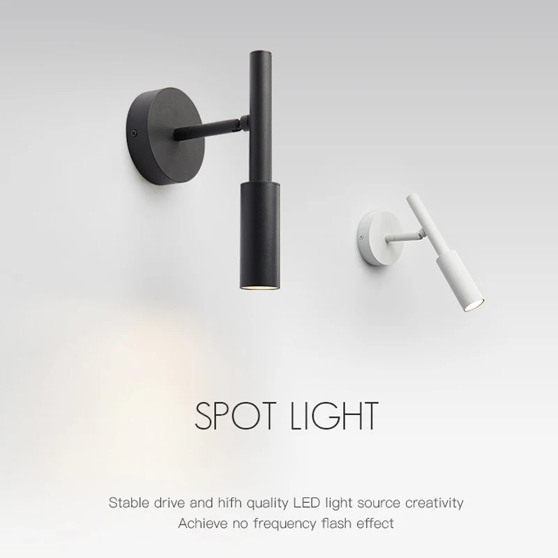 Bedroom Besides Wall Light 350° Rotatable Adjustable Angle Indoor LED Wall Lamp Light Fixture