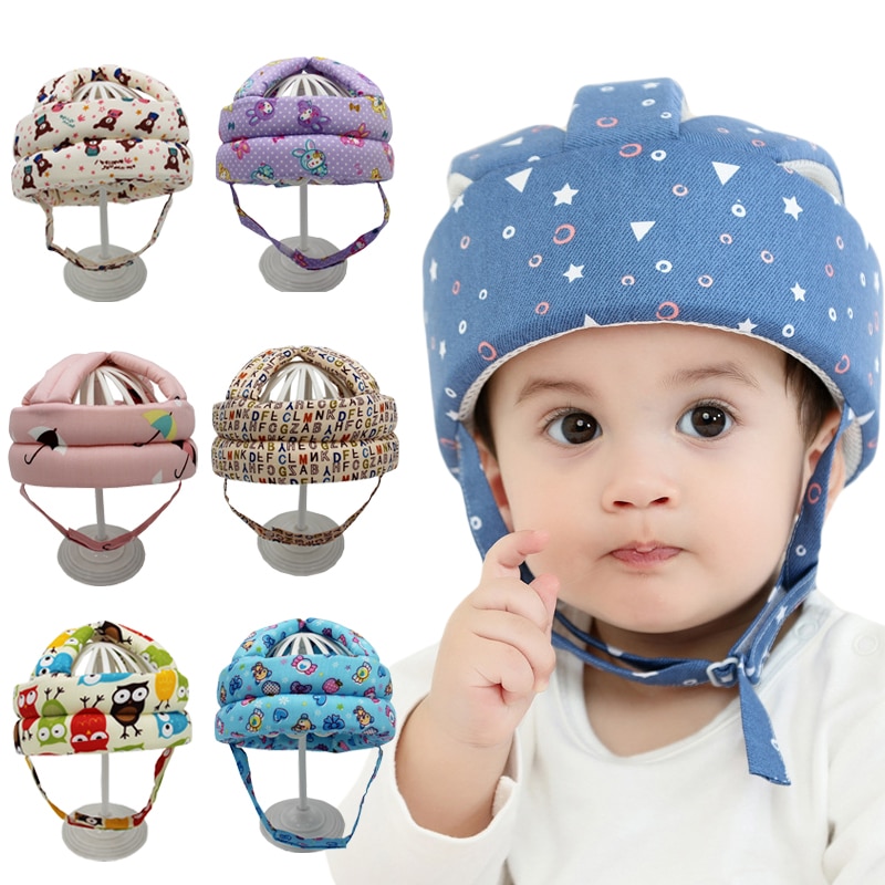 Cotton Infant Toddler Safety Helmet Baby Kids Head Protection Hat for Walking Crawling Baby Learns To Walk The Crash Helmet