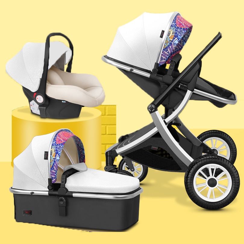 2022 NEW baby stroller 3 in 1 High Landscape Stroller Reclining Baby Carriage Foldable Stroller Baby Bassinet Puchair Newborn