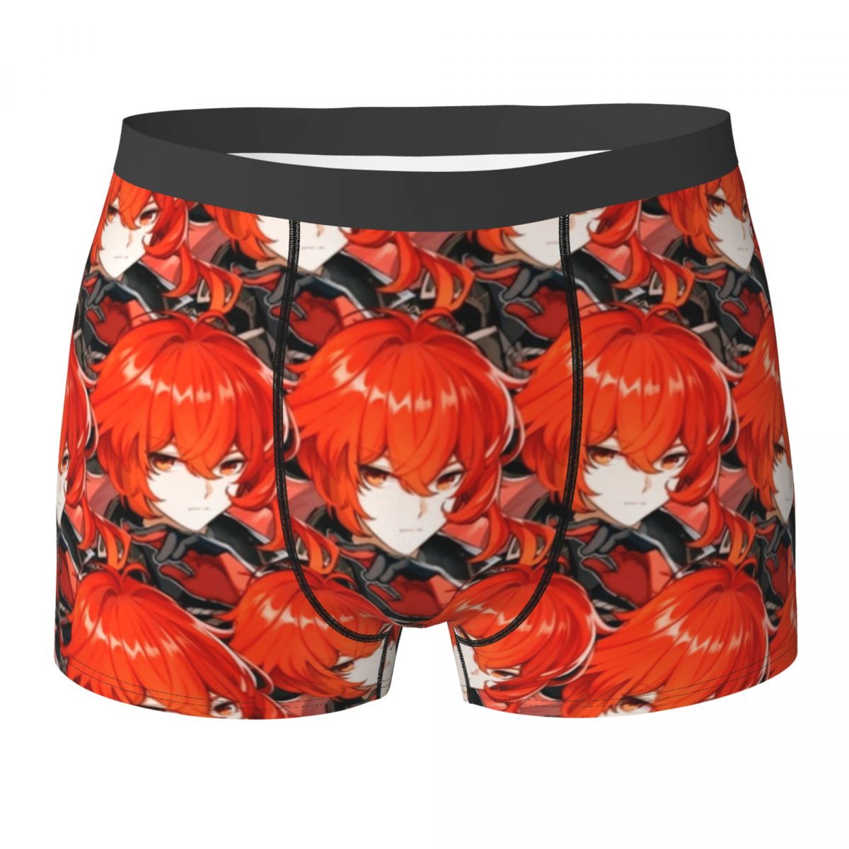 Men's Diluc Ragnvindr Genshin Impact Game Boxer Shorts Panties Breathable Underwear Homme Funny Plus Size Underpants
