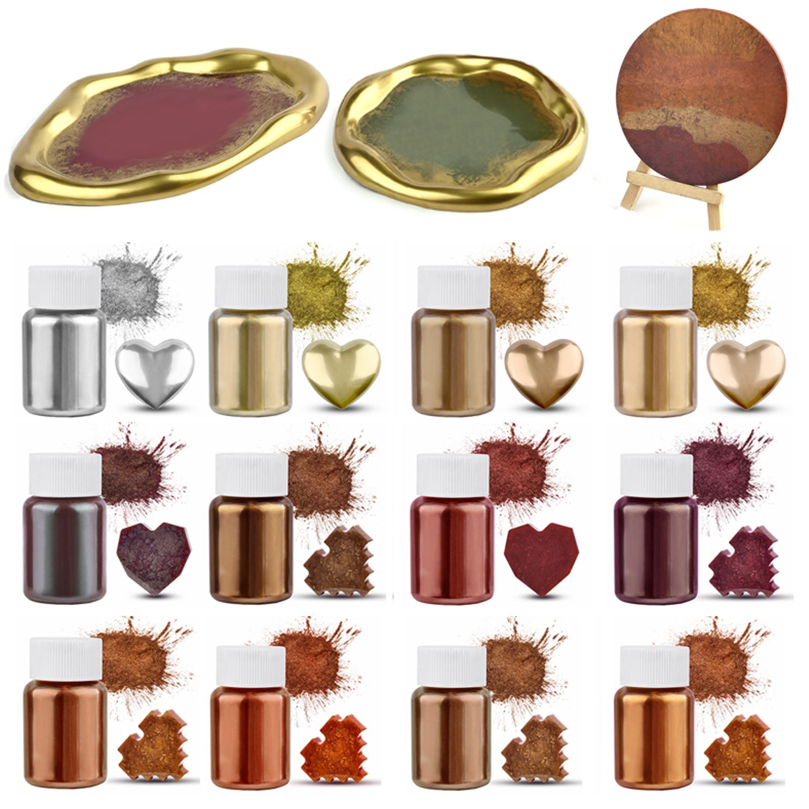 12 Color Metallic Pearl Powder Ins Suspended Powder For DIY Crystal Resin Mold Pigment Filler Resin Jewelry Making Supplies
