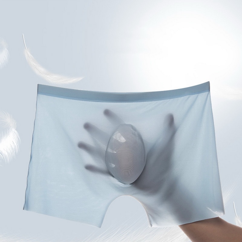 Men'S Briefs Breathing Mid-Waist Ice Silk Panties Quick Drying Shorts Fashion Boxer Briefs