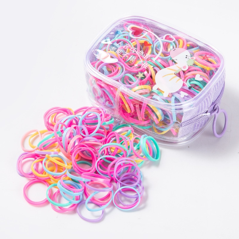120pcs/Set Baby Girls Elastic Hair Bands Transparent Small Rubber Band Ponytail Holder Hair Tie Headband Girls Hair Accessories