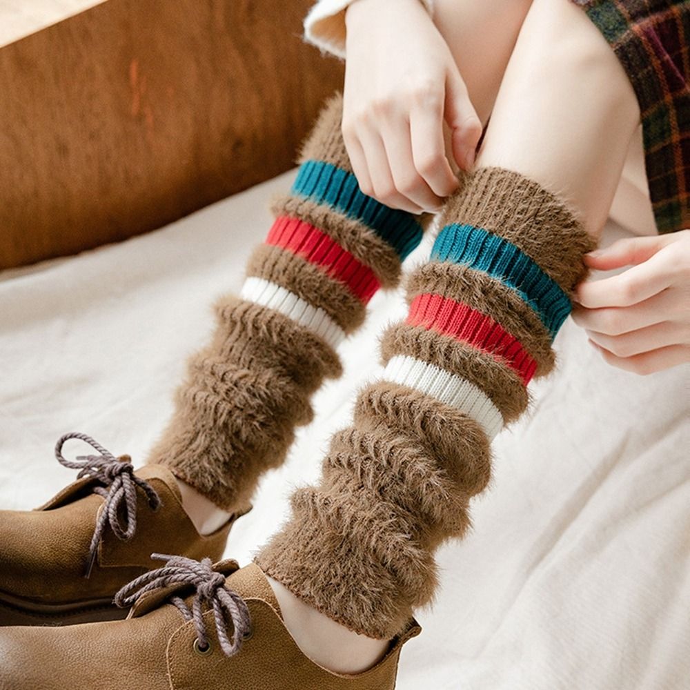 Mink Velvet Long Glove Lolita Boots Cover JK Calf Socks Plush Foot Cover Woolen Boots Women Leg Warmers Arm Warmers
