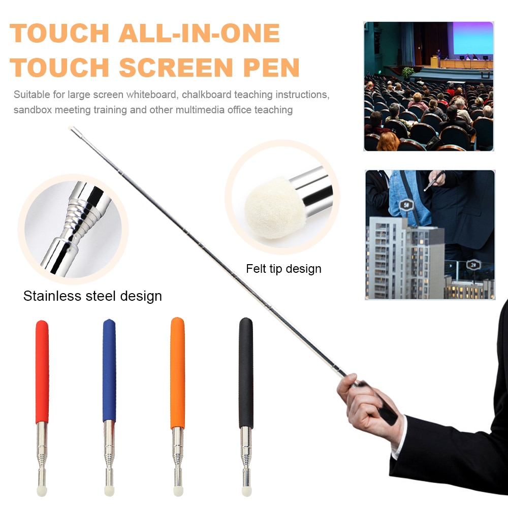 1PC Retractable Teacher's Special Pointer Blackboard School Teaching Stick Class Command Stick White Board Touch Screen Poi