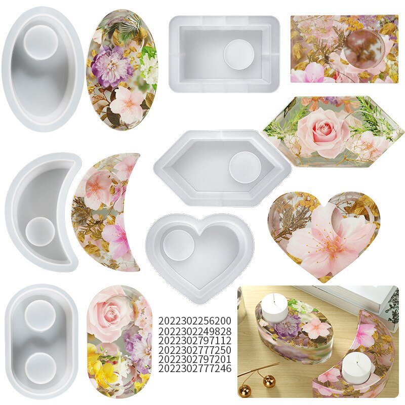 Epoxy Resin Mold Stereo Geometric Shape Aromatherapy Candleholder Home Desktop Decoration Silicone Molds