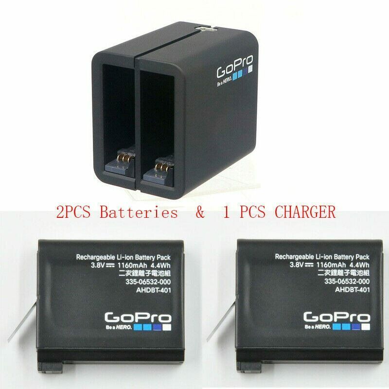 100% Original AHBBP-401 Dual battery Charger + 2 Original battery FOR GoPro Hero 4 Canera Repair