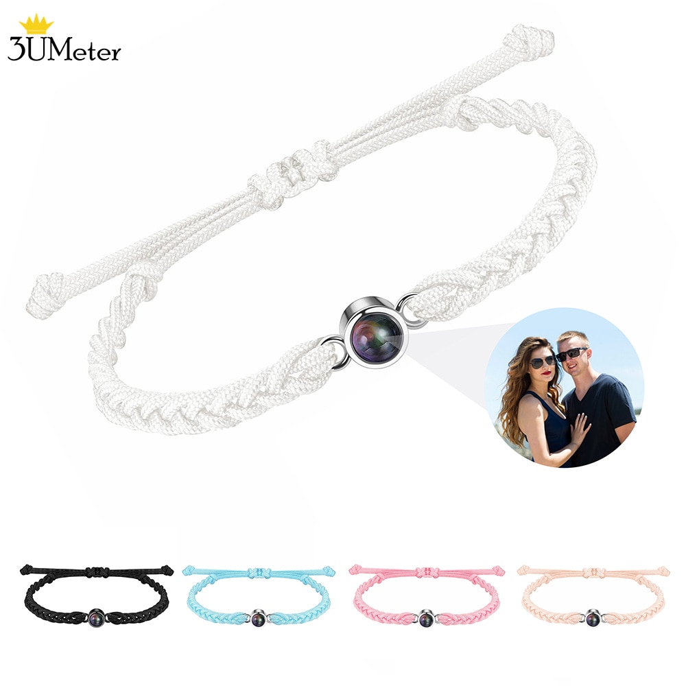 2022 New Personalized Photo Projection Bracelet Custom Photo Bracelets Custom Couple Jewelry Mother's Day Gift Greeting Car