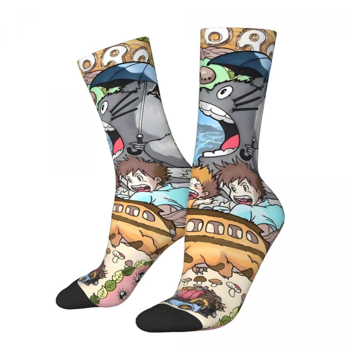 Hip Hop Vintage Anime Crazy Men's Socks Unisex Totoro Harajuku Seamless Printed Funny Novelty Happy Crew Sock Boys Gift