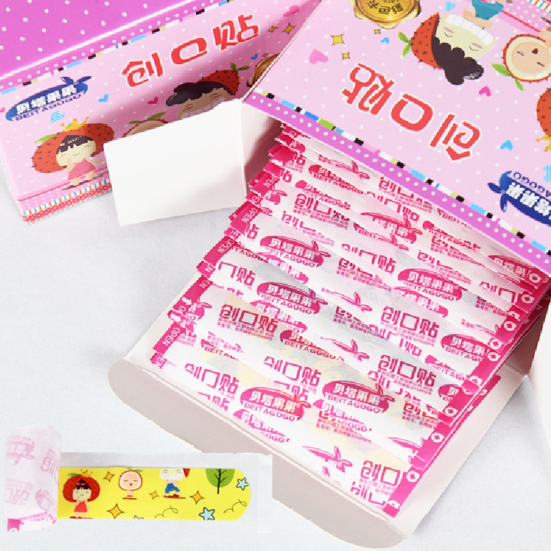 120 Pcs/box Waterproof Breathable Cartoon Band Aids Hemostasis Adhesive Bandages First Aid Kit Wound Plaster Strips for Children