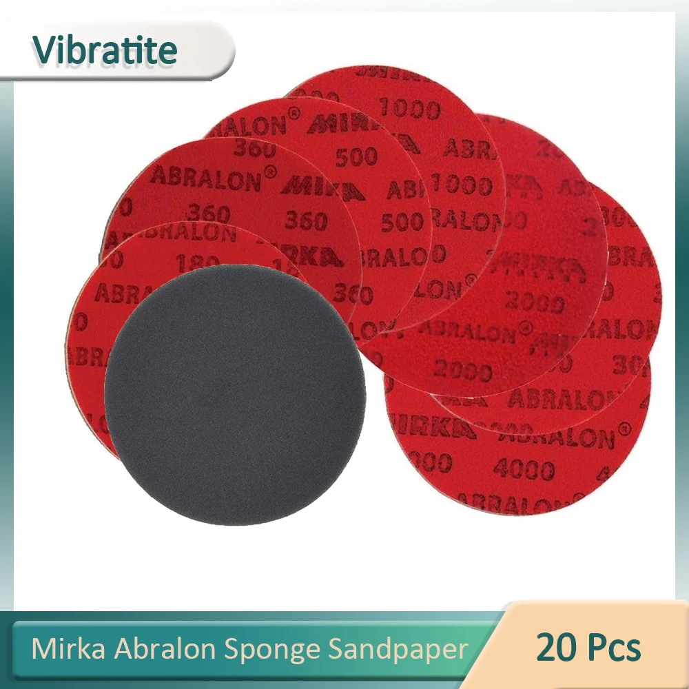 Mirka Abralon 6 Inch Sponge Sangding Disc 8A-241 Foam Hook and Loop Round Sandpaper 180-4000 Grit