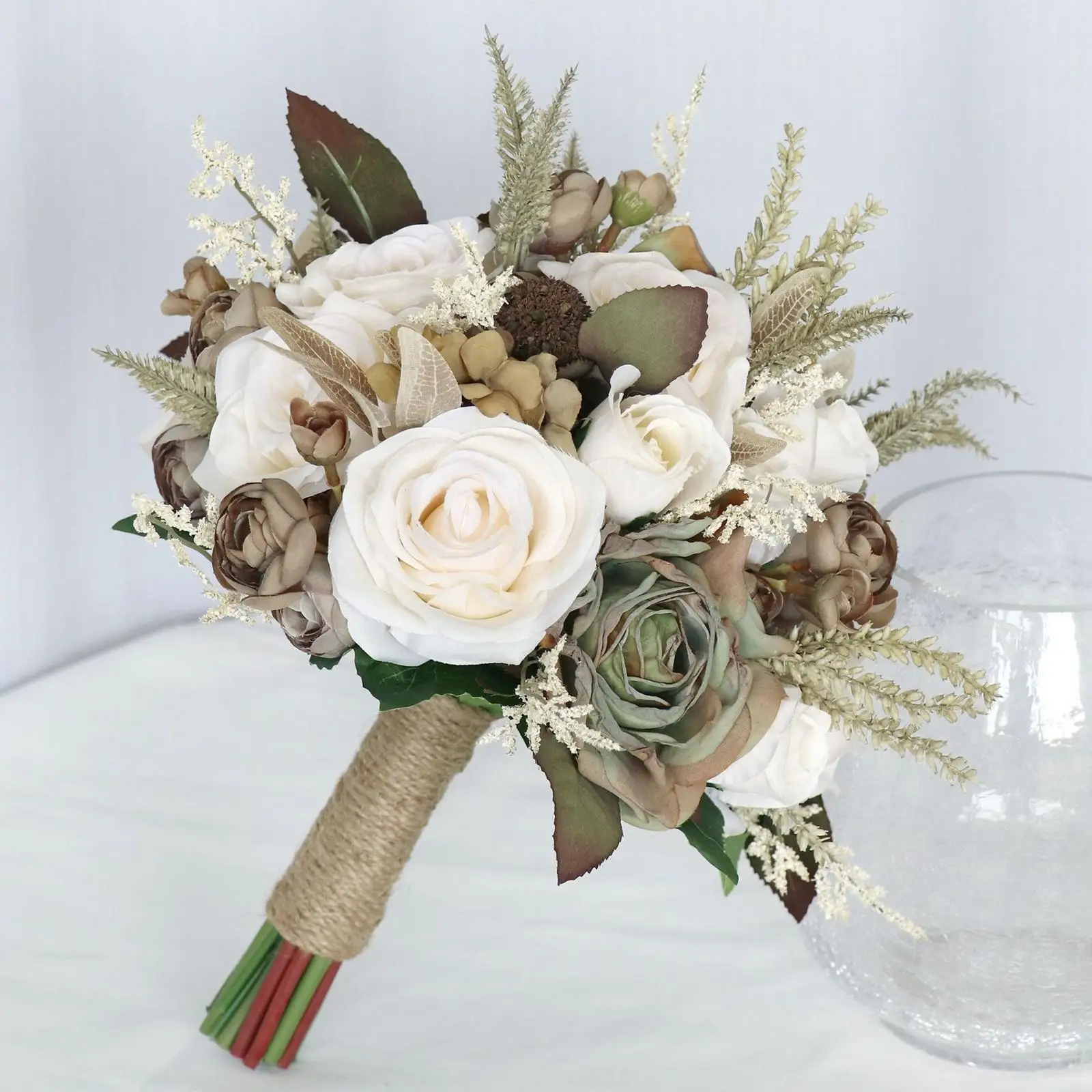 Wedding Bride Bouquet Photo Props Bride Hands Holding Bouquet Artificial Flower for Engagement