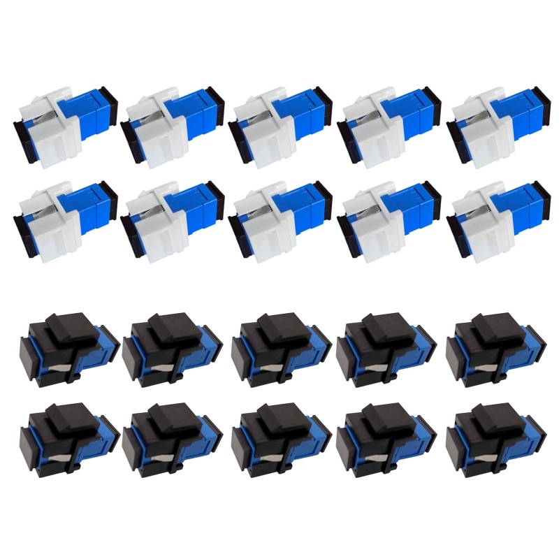 10Pcs /lot Fiber keystone jacks Snap Fitting Duplex SCUPC for APC Connectors Fiber Keystone jacks Adapter