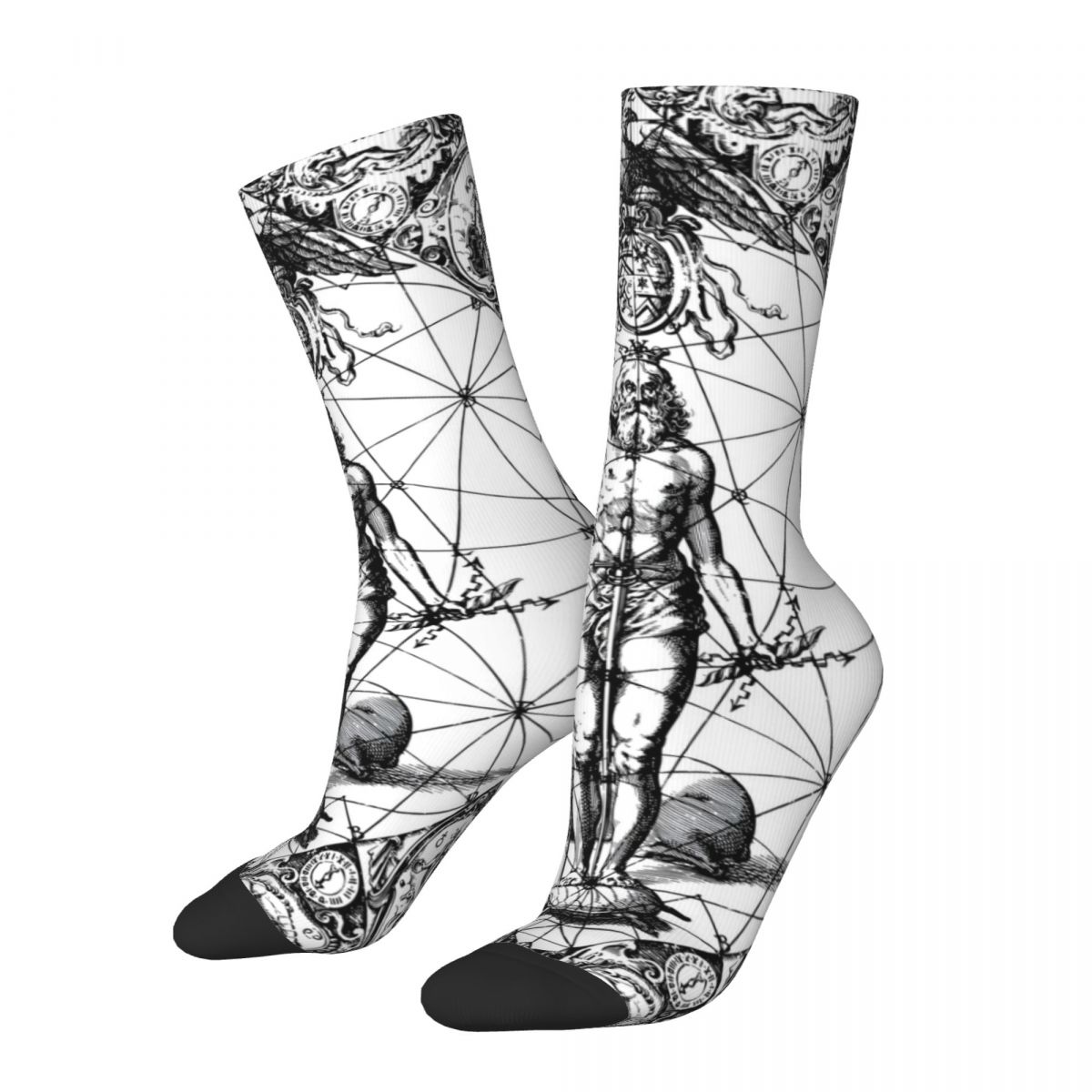Funny Happy Men's Socks Jupiter Myth Divination Retro Harajuku Hip Hop Novelty Seamless Crew Crazy Sock Gift Pattern Printe