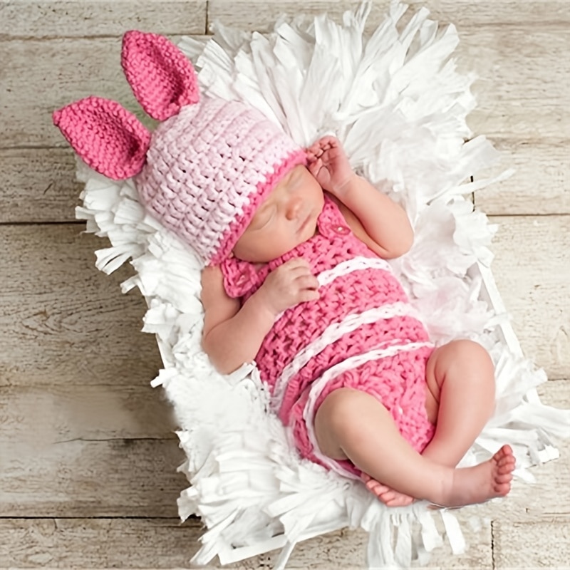 2pcs/set Newborn Photography Props Baby Photo Accessories Crochet Knitted Baby Costume Boys Girls Photography Clothes