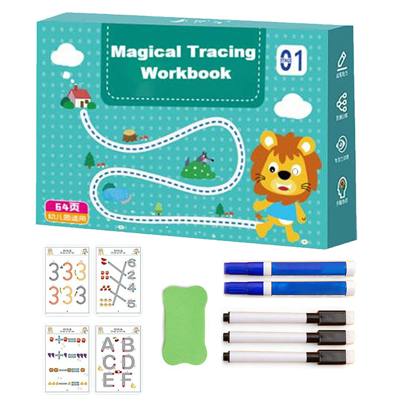 New Magical Tracing Workbook Set Reusable Calligraphy copybook Practice Drawing Book Handwriting Magic Calligraphy Workbook Set