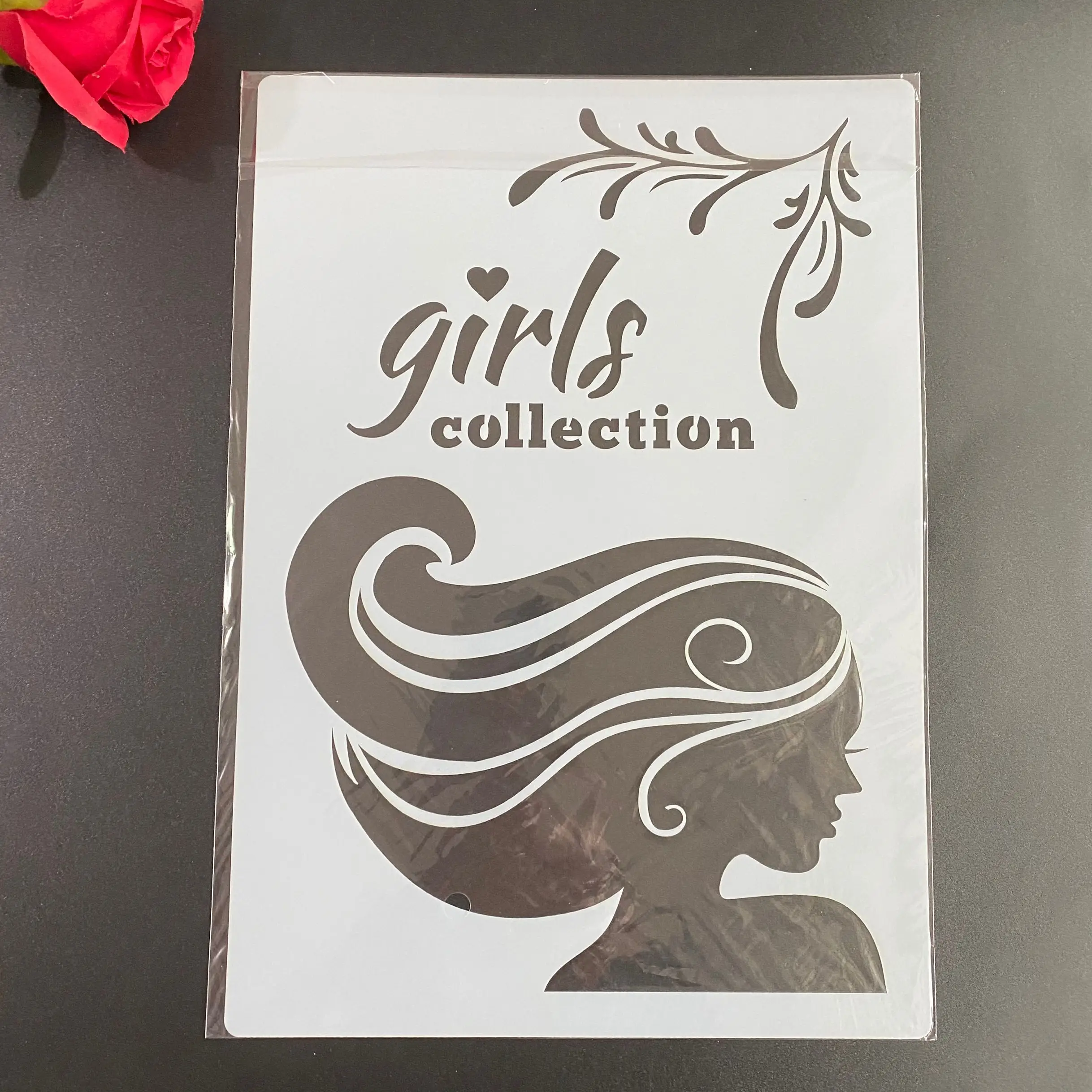 DIY Stencils Wall Painting Scrapbook Coloring Embossing Album Decorative Paper Card Template A4 29 * 21cm beauty Girl