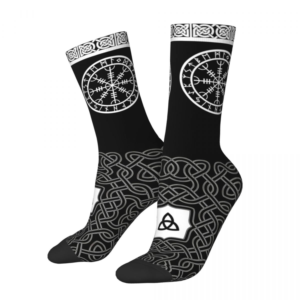 Hip Hop Vintage Helm Of Awe Crazy Men's Socks Vikings Unisex Harajuku Pattern Printed Funny Novelty Happy Crew Sock Boys Gi
