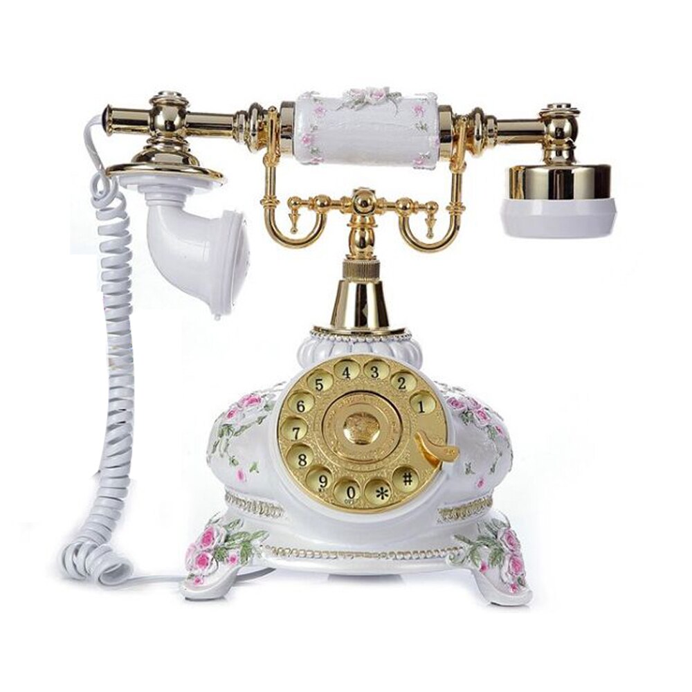 Antique Telephone Creative Retro Decorative Phone Resin Rotary Dial Telephone Decorating Cafe Bar Window Decoration Home Decor