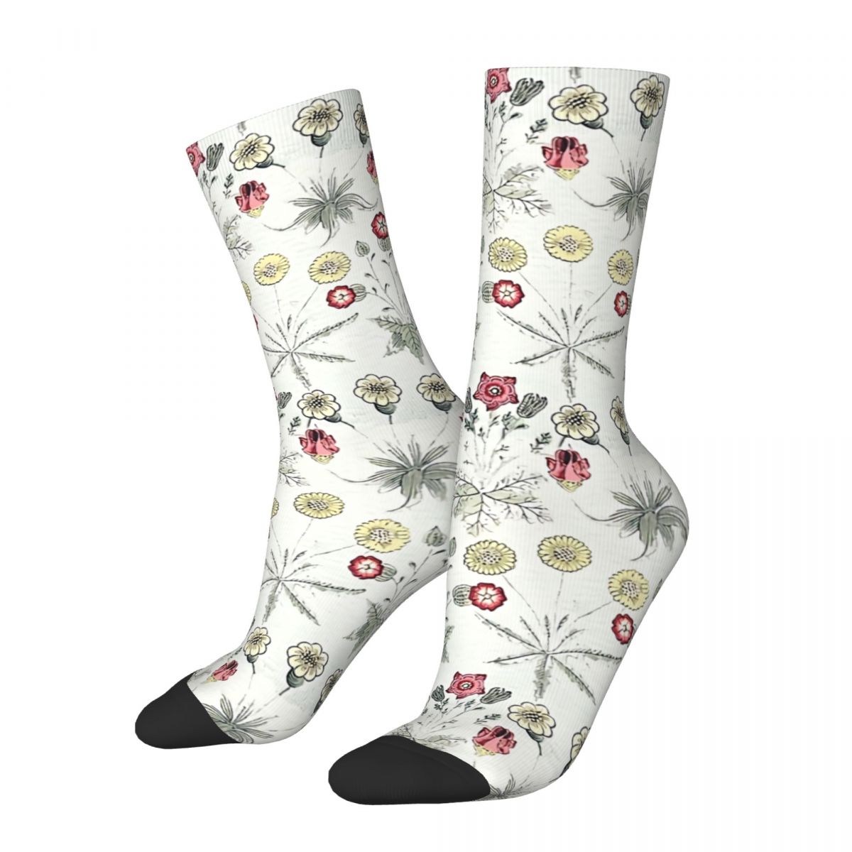 Happy Men's Socks William Morris Daisy Vintage Harajuku Floral Flowers Hip Hop Novelty Pattern Crew Crazy Sock Gift Printed