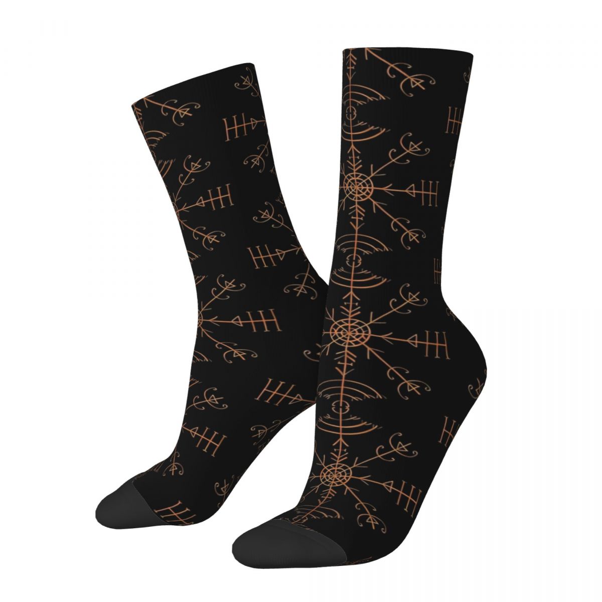 Hip Hop Retro Icelandic Bind Rune Crazy Men's Socks Viking Unisex Harajuku Pattern Printed Funny Happy Crew Sock Boys Gift