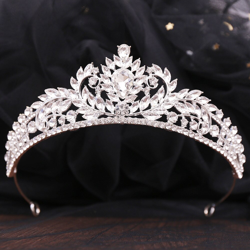 Women Delicate Tiaras And Crowns For Wedding Bride Party Crystal Glass Diadems Rhinestone Head Ornaments Fashion Accessories