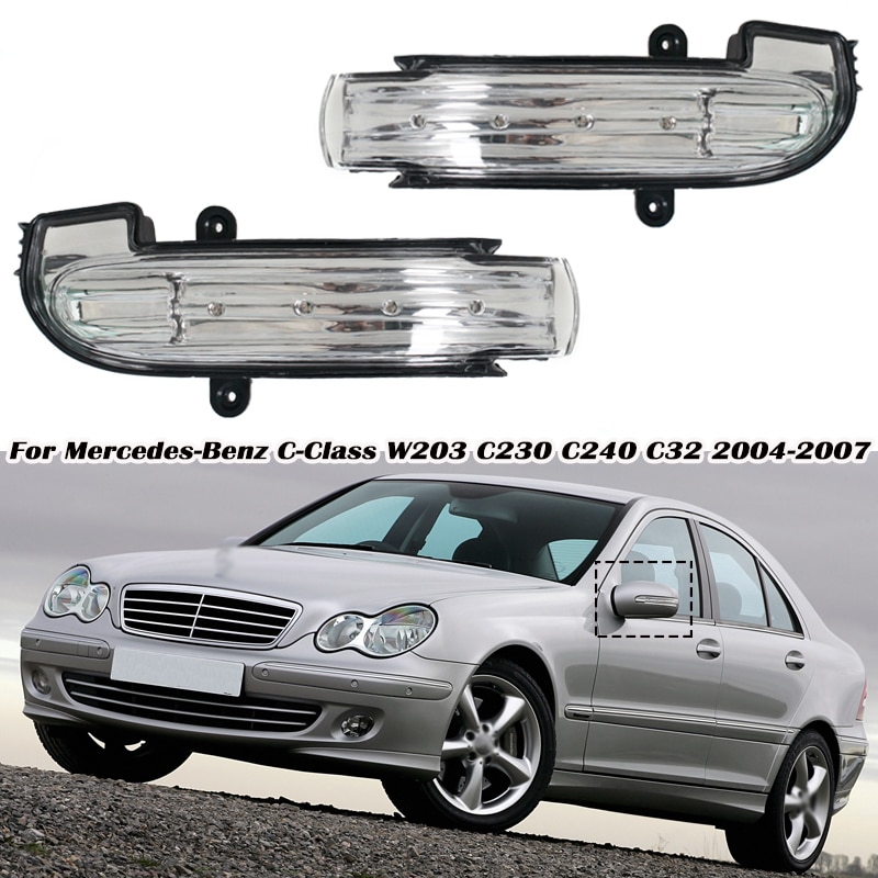 For Mercedes-Benz C-Class W203 C230 C240 C32 2004 2005 2006 2007 4Door Car LED Mirror Turn Signal Light 2038201521 2038201621