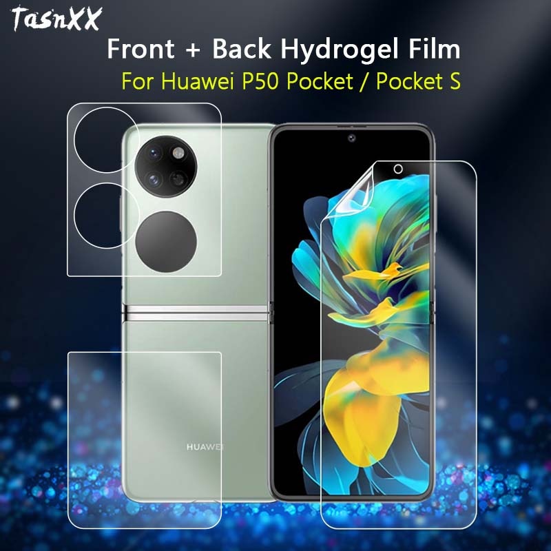 2in1 Front / Back Screen Protector For Huawei P50 Pocket S Ultra Clear Full Coverage Soft Repairable Hydrogel Film -Not Glass