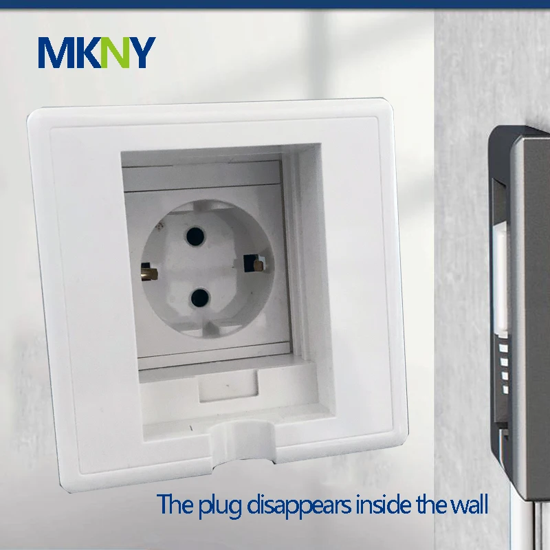 European socket concealed socket plug dispears inside the wall adjustable function modular with 45size socket hidden in the wall