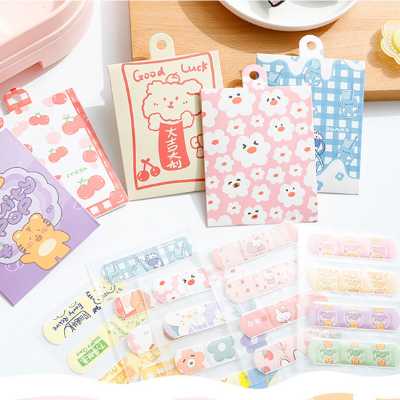 12pcs/bag Children Kids Band Aid Cartoon Plasters Kawaii Fashion Medical Strips Wound Dressing Patches Cute Bandages Woundplast