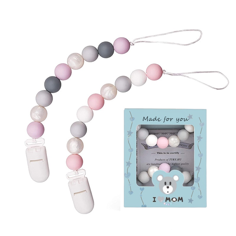 2Pcs Silicone Baby Pacifier Clips Silicone Pacifier Chain Bracket Nipple Bracket Holder For Nipples Toddler Baby Shower Gift
