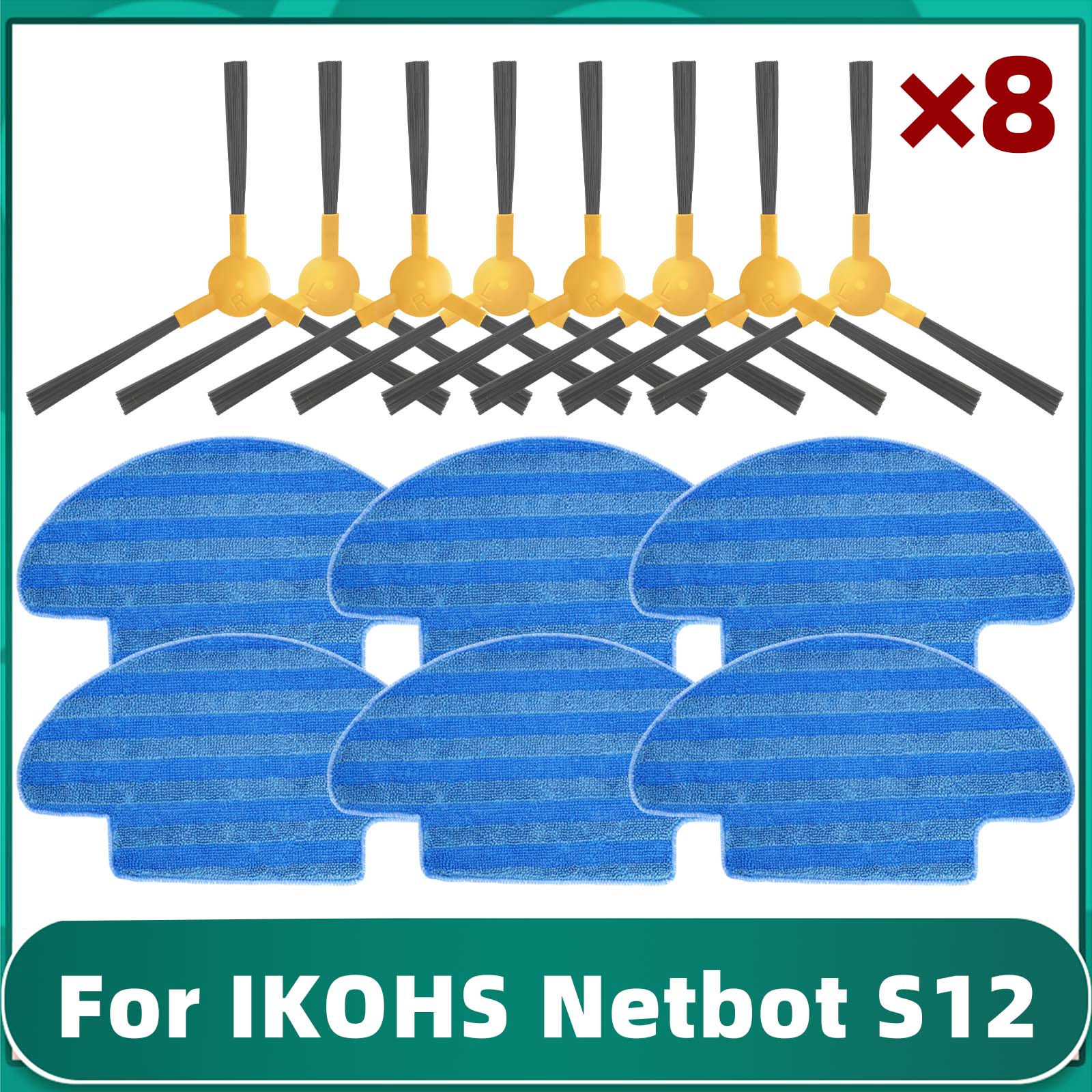 For IKOHS Netbot S12 Spin Edge Side Brush Mop Cloths Rag Vacuum Cleaner Spare Part Replacement Accessory Haier T550W T560H