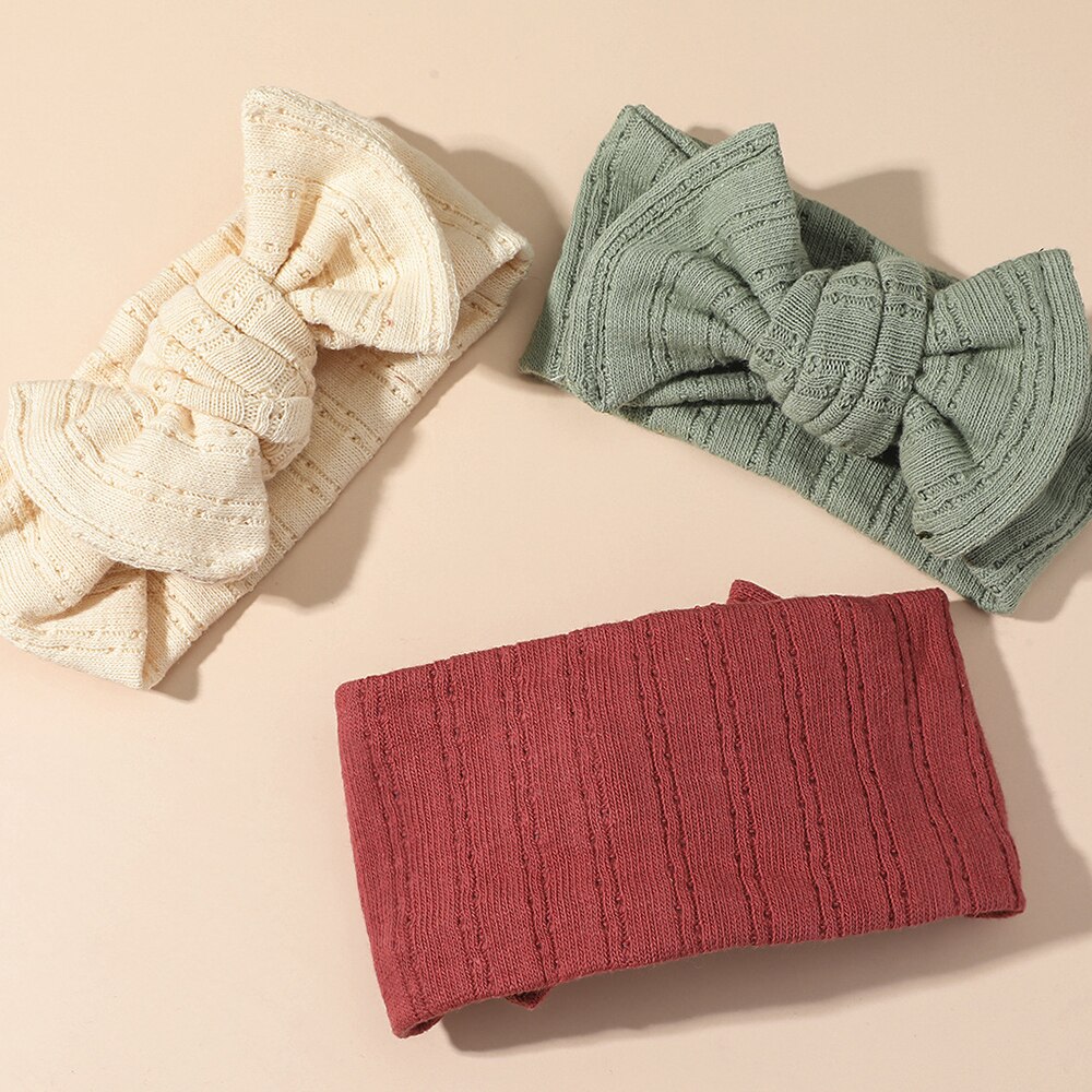 Baby Knitted Big Bow Headband Jacquard Newborn Elastic Headbands Baby Girls Bowknot Toddler Hairbow Turban Hairband Kid Headwear