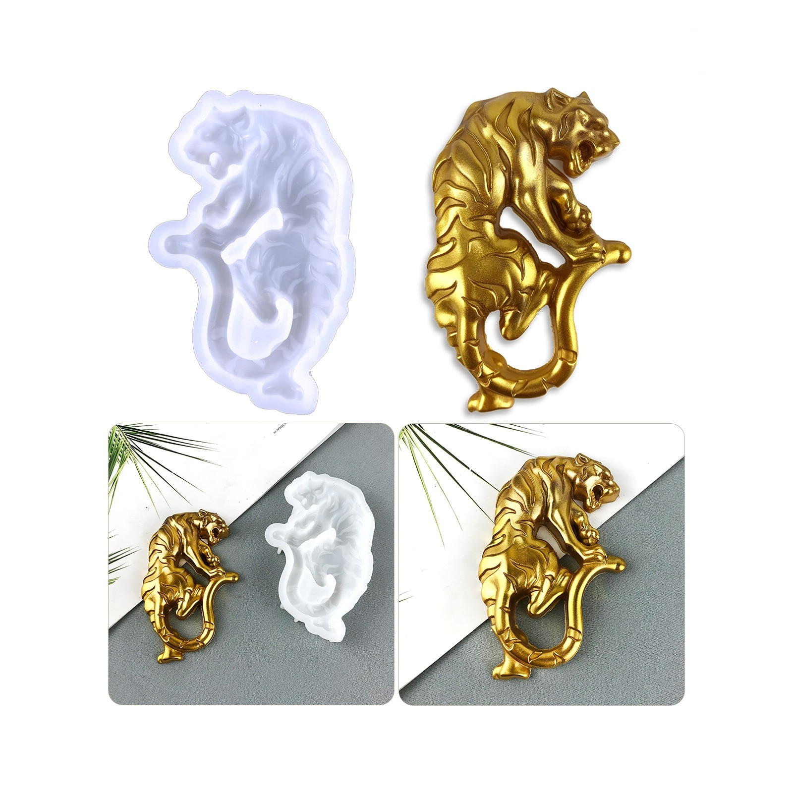 Tiger Pendant Decorative Epoxy Resin Mold DIY Tiger Wall Hanging Decorative Silicone Mold