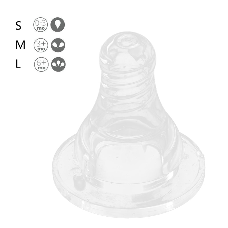 S/for M/L Baby Silicone Pacifier Replacement Nipple for Standard Size Milk Bottl