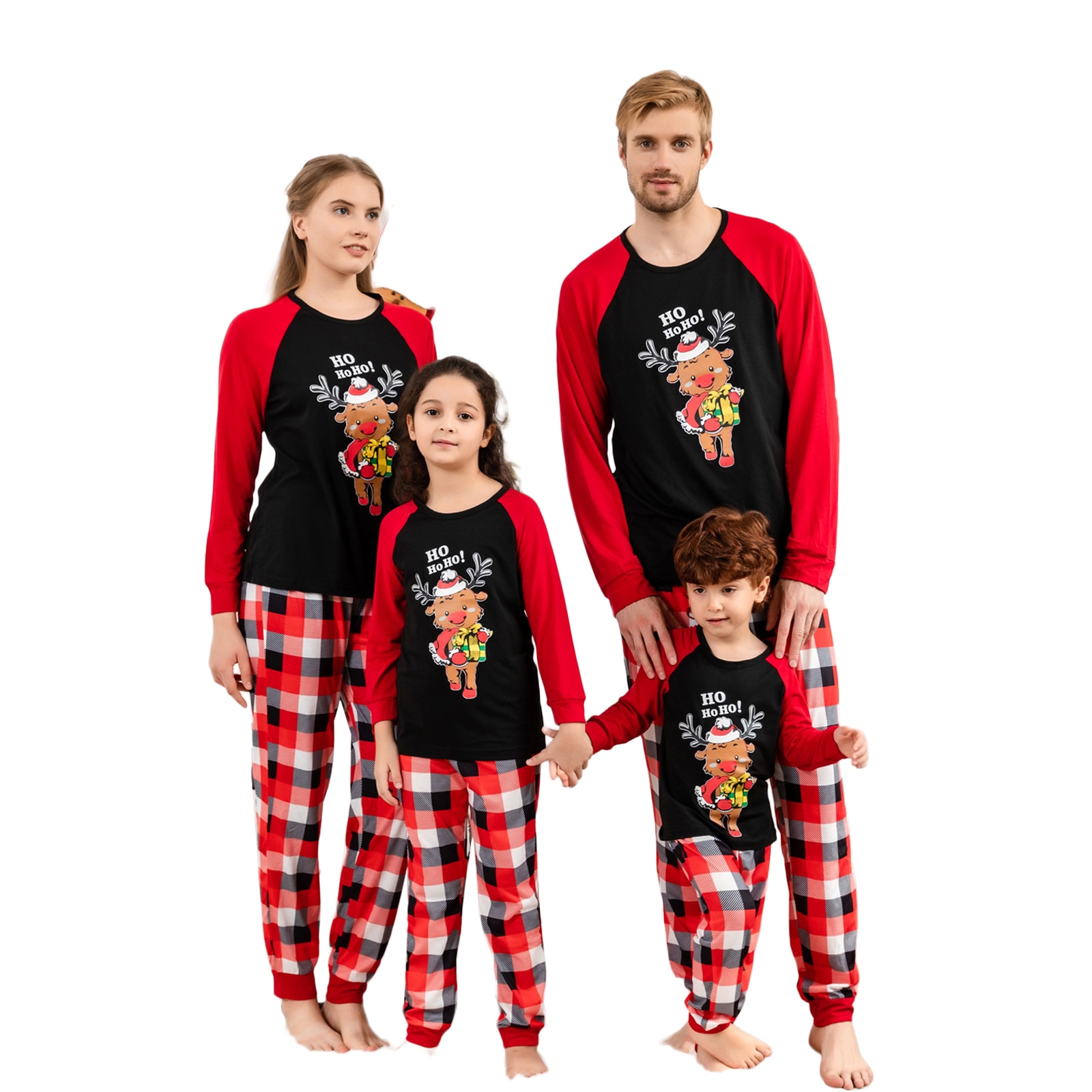 Winter 2022 New Year Couples Christmas Pajamas Mother Kids Clothes Tops+Pants Christmas Pajamas For Family Clothing Set