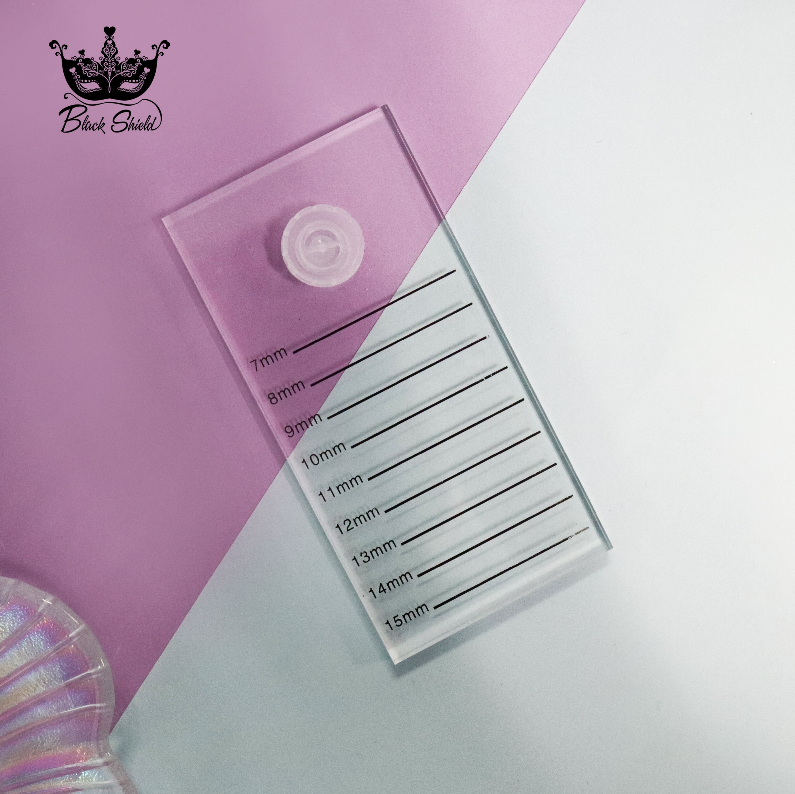 New 2 in 1 Acrylic False Eyelashes palette Stand Pad Pallet Lashes Holder with Tick Mark Fake Lashes Extension Essential Tool
