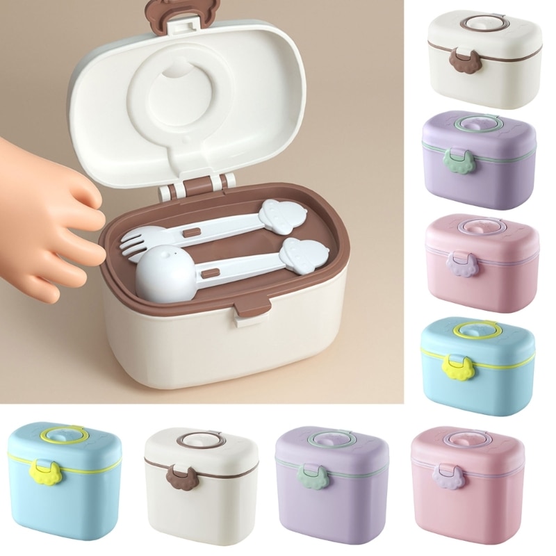 Baby Formula Dispenser Box Rice Flour Storage Dispenser Box Portable Dry Food Container Box Organizing Case for Outdoor A2UB