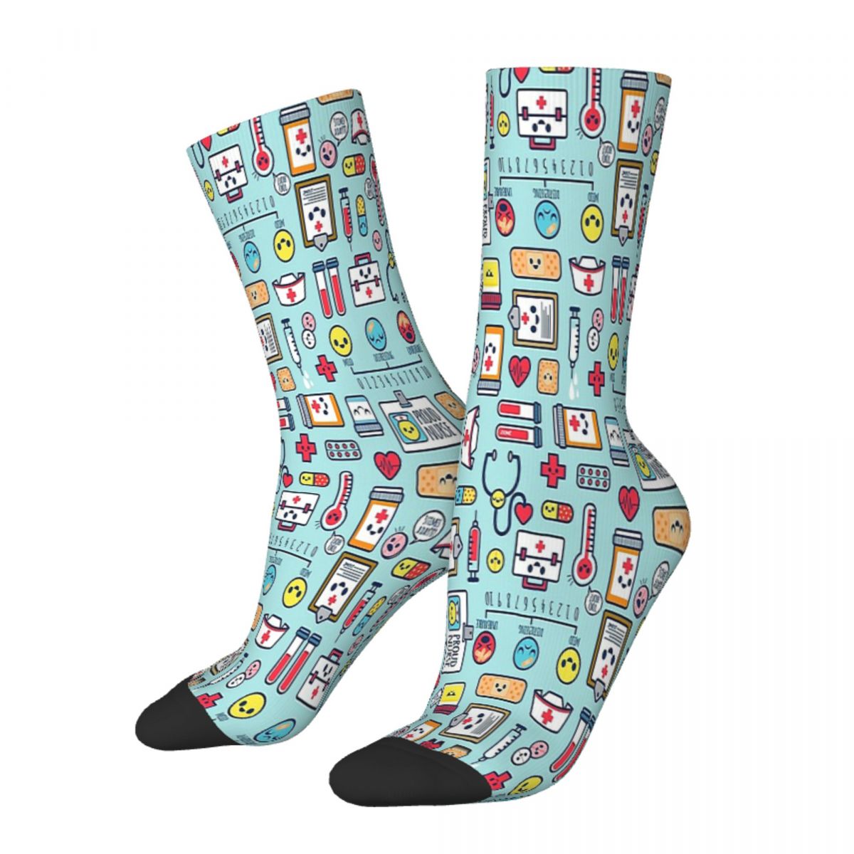 Proud Surface Pattern Design Blue Doctor Medical Nurse Hospital Socks Male Mens Women Autumn Stockings Harajuku