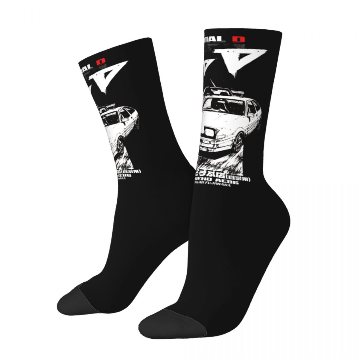 Anime Initial D Hachiroku Ae86 Socks Super Soft High Quality Women Men Socks Spring Summer Autumn Winter Christmas Gift Idea