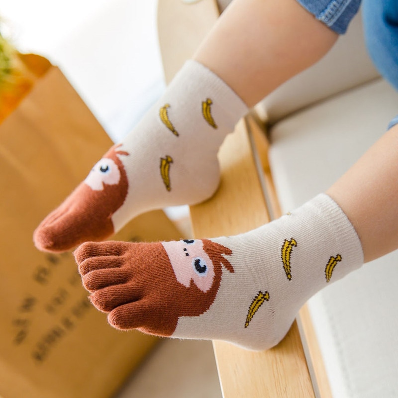 New Year Kawaii Five Finger Sock Children Socks Cotton Animal Boys Girls Socks Toe Socks for Kids Baby Stockings