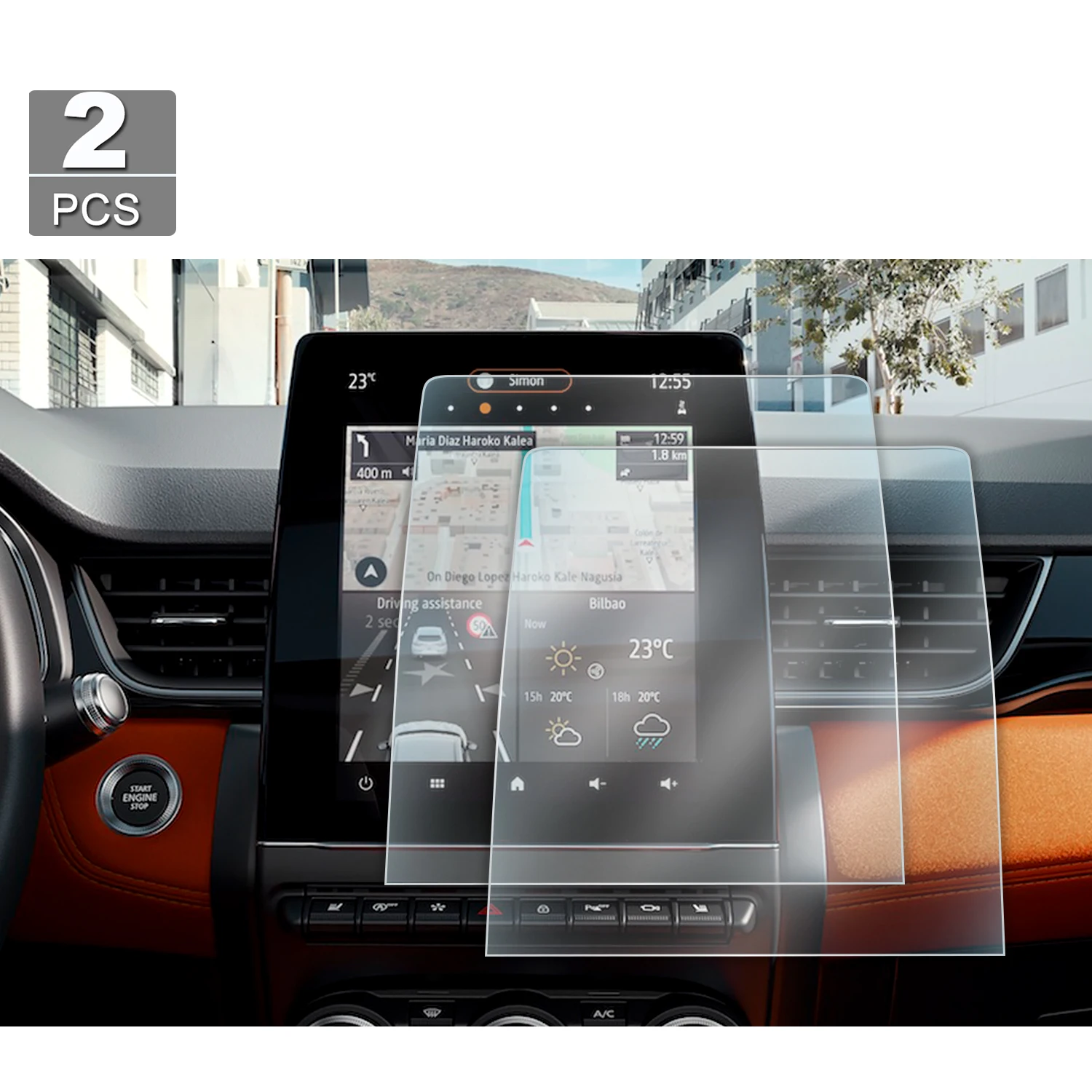 LFOTPP Nano Screen Protector for Zoe / Clio 5 / Captur 2 / Arkana Easy Link Car Touch Display Auto