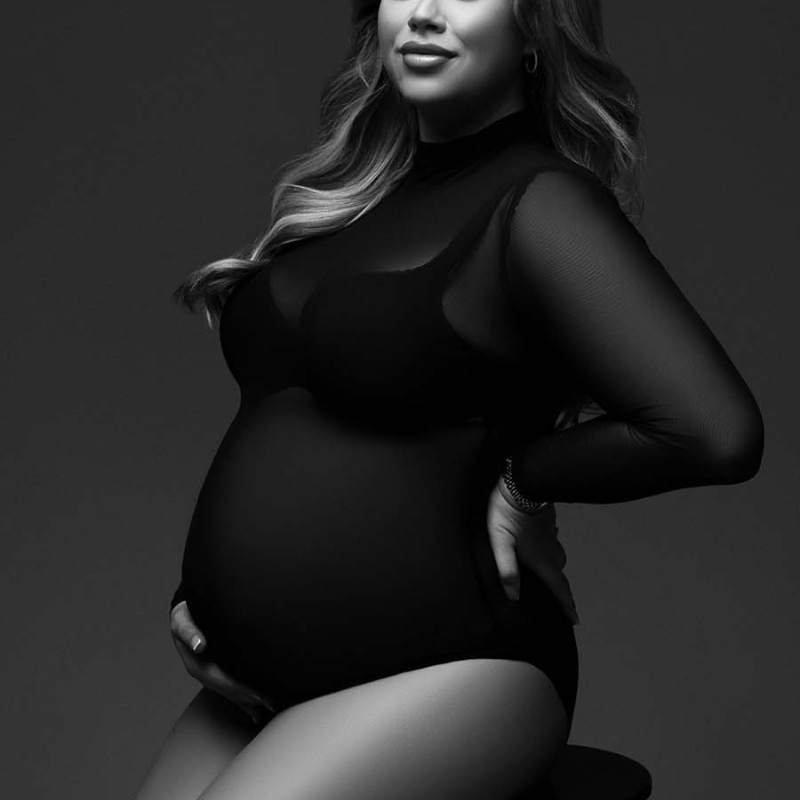 Stretch Black Mesh Maternity Photo shoot Bodysuit Soft Fabric Pregnancy Lace Top Pregnant Woman Photography Dresses