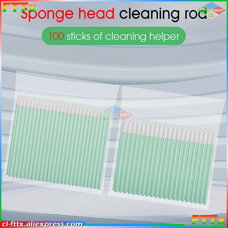 Fiber Optic Cleaning Sticks Fiber Optic swabs For 1.25mm/2.5mm LC/SC/FC/ST Connectors/ Adaptors, 100PCS fiber cleaning rod