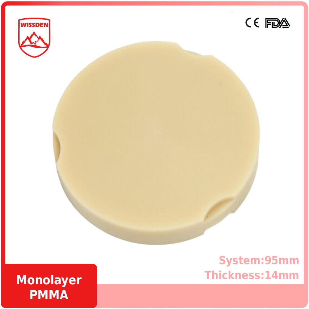 Wissden Monolayer PMMA Disc（5 Pieces）95,14mm Dental Lab Materials Zirkonzahn System CAD/CAM
