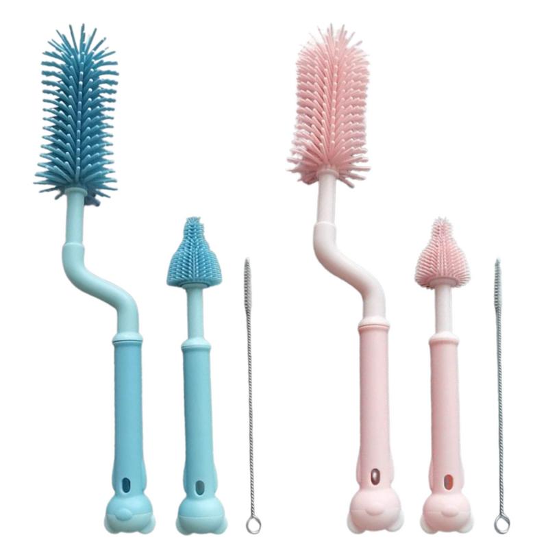 Silicone Cup Brush Cup Scrubber Glass Cleaner Kitchen Cleaning Tool Long Handle Drink Wineglass Bottle Glass Cup Cleaning Brush