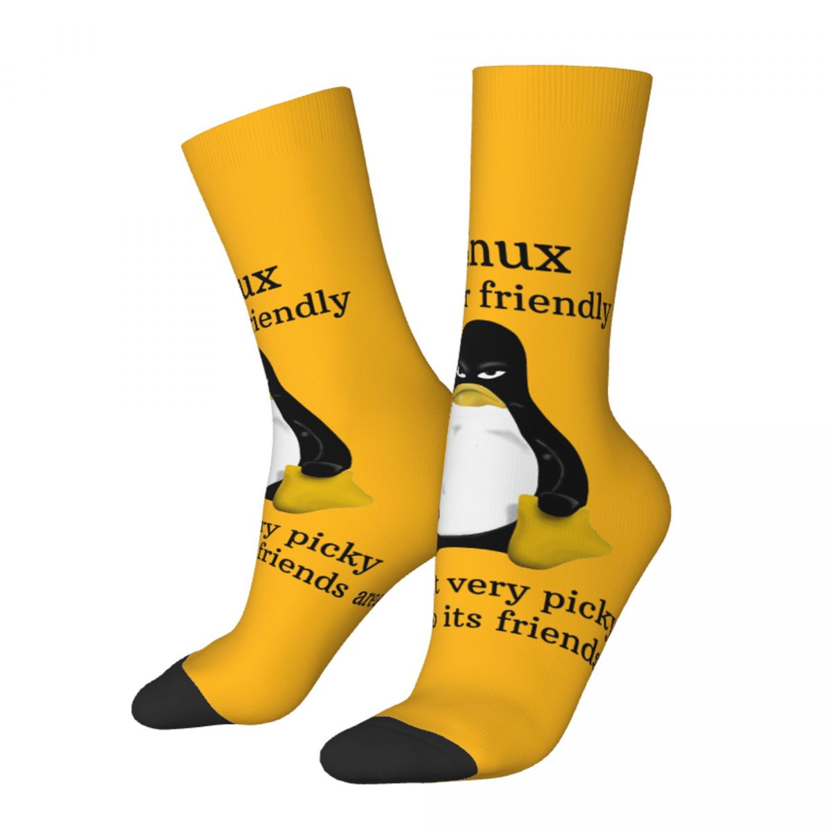 Happy Men's Socks Its Just Picky About Who Its Are T Retro Harajuku LInux Hip Hop Novelty Crew Crazy Sock Gift Pattern Prin