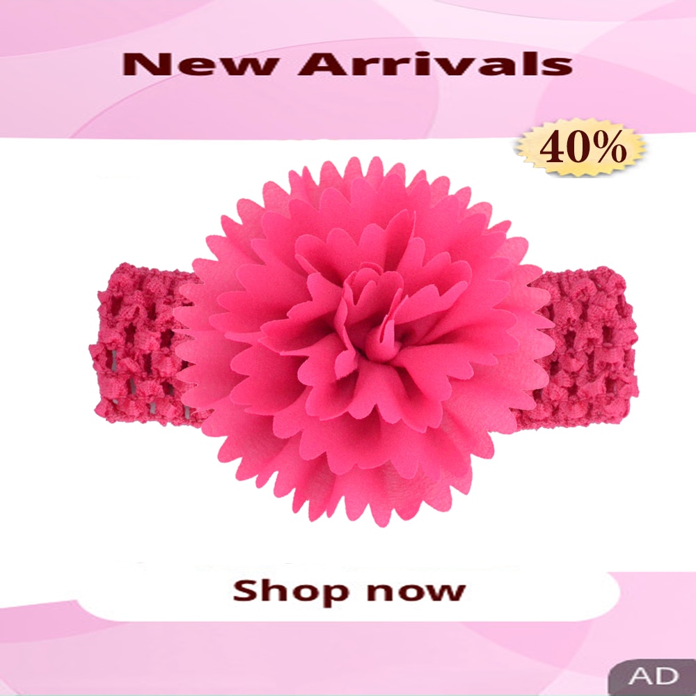 Baby 2pcs Girls Fashion Chiffon Flower Hairband Toddlers Kids Infants Crochet Weave Headband Newborn Elastic Handmade Headwear