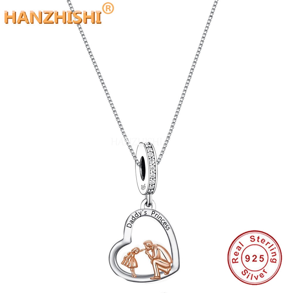 925 Sterling Silver Father Kissed Daughter Heart Pendant Necklace Jewellery Anniversary Birthday Mum Wife Girlfriend Child Gift