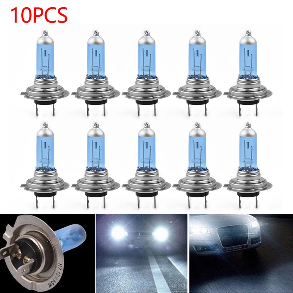 10 PCS Car Halogen Bulb Car Headlights Led Lamp H7 12V 55W Xenon White 6000K Halogen Car Headlights Lamp Bulb Car Light